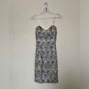 Glamorous Strapless Silver Sequin Dress